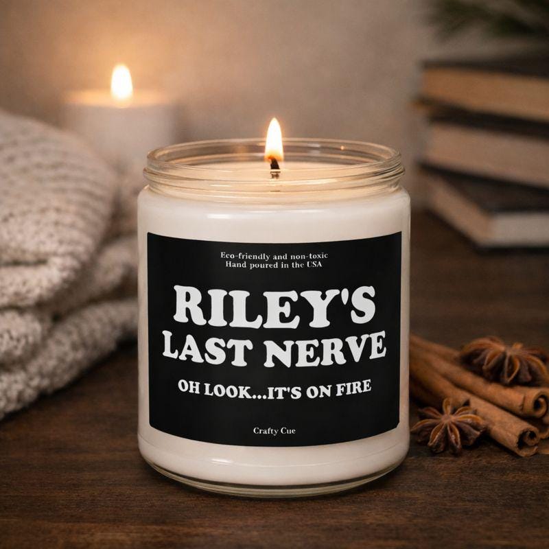 Personalized Last Nerve Candle, Custom Name Funny Soy Candle Gift for Coworker, Friend, or Boss, Dad, Her, Him, Mom, Employee, Funny Gift