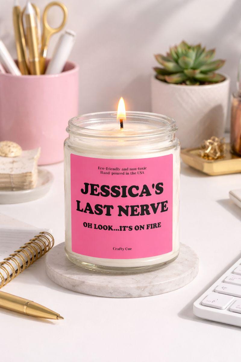 Funny Sarcastic Candle Gifts for Coworkers, Custom Name Soy Candle, Office Humor Candle, Funny Employee Gift
