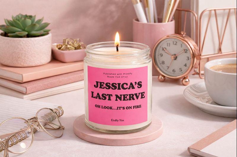 Funny Sarcastic Candle Gifts for Coworkers, Custom Name Soy Candle, Office Humor Candle, Funny Employee Gift