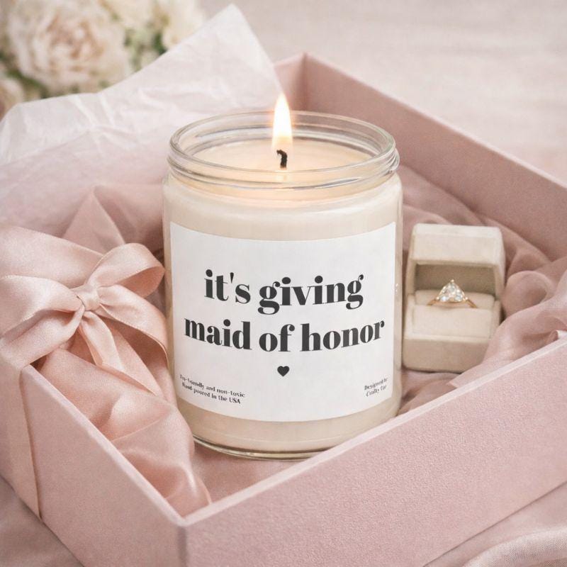 Its Giving Maid of Honor Candle, Maid of Honor Gift, Maid of Honor Proposal Box, Bridesmaid Gift Box, Bridal Party Gift, Wedding Planning