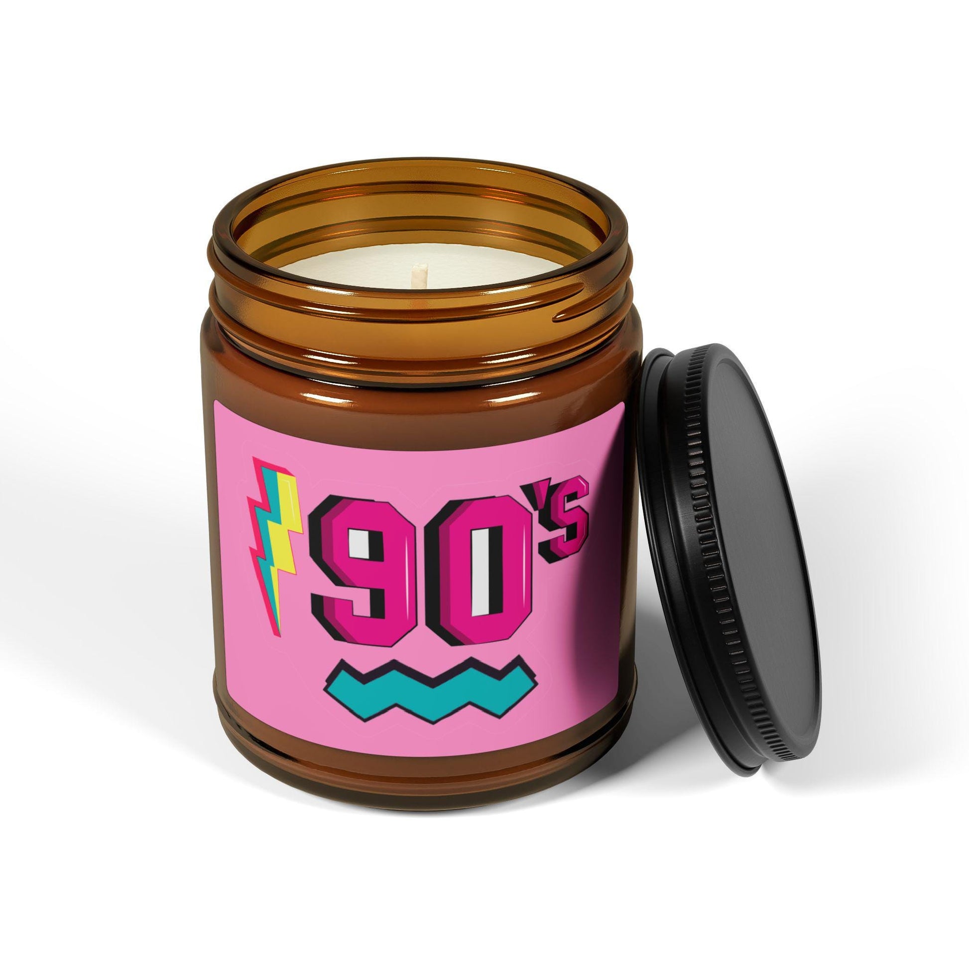 90's Candle, Retro Candle, 90's Birthday Gift, Soy Candle, Retro 90's Amber Jar Candle, Home Decor, 90's Party Gift, Vintage Candle, Gift