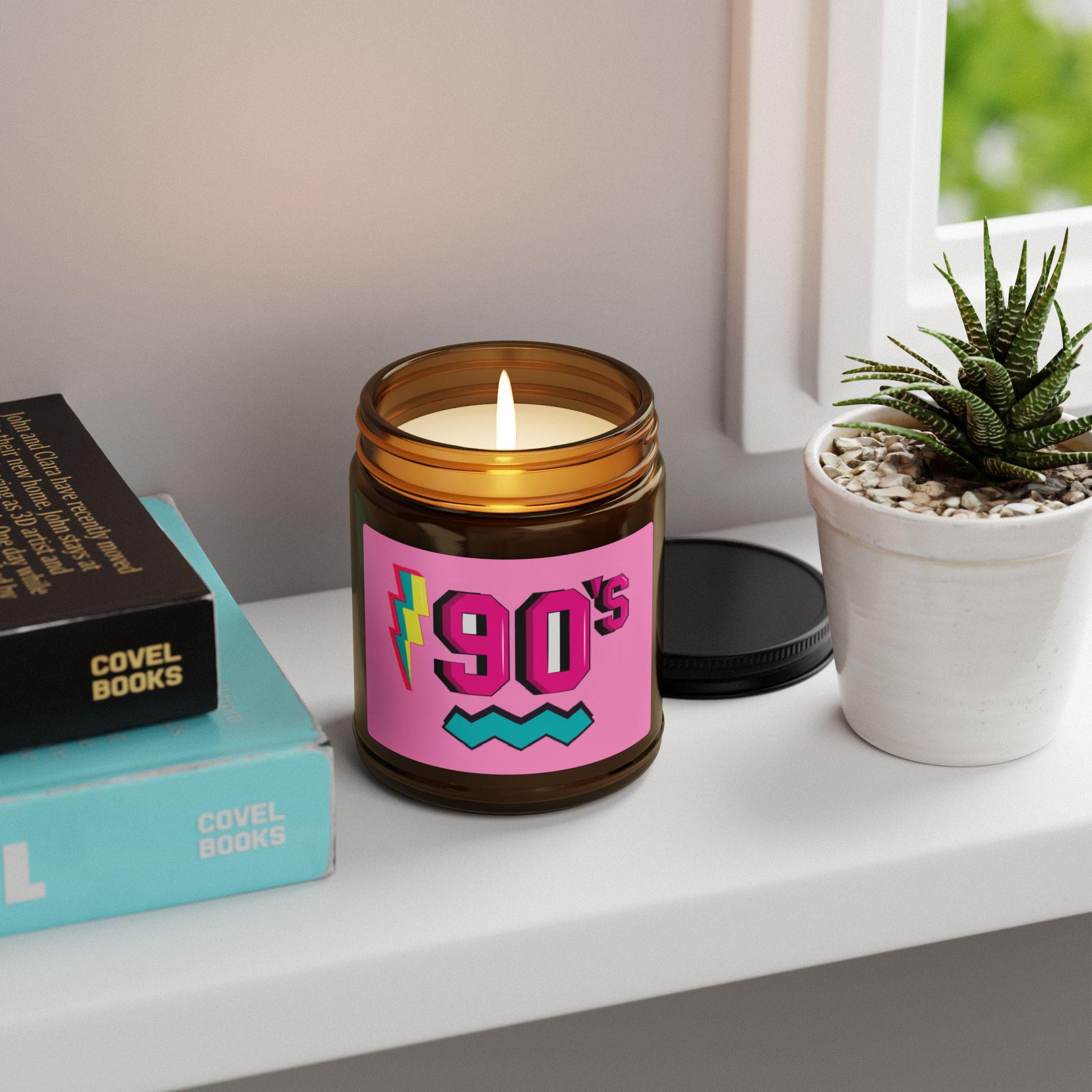 90's Candle, Retro Candle, 90's Birthday Gift, Soy Candle, Retro 90's Amber Jar Candle, Home Decor, 90's Party Gift, Vintage Candle, Gift
