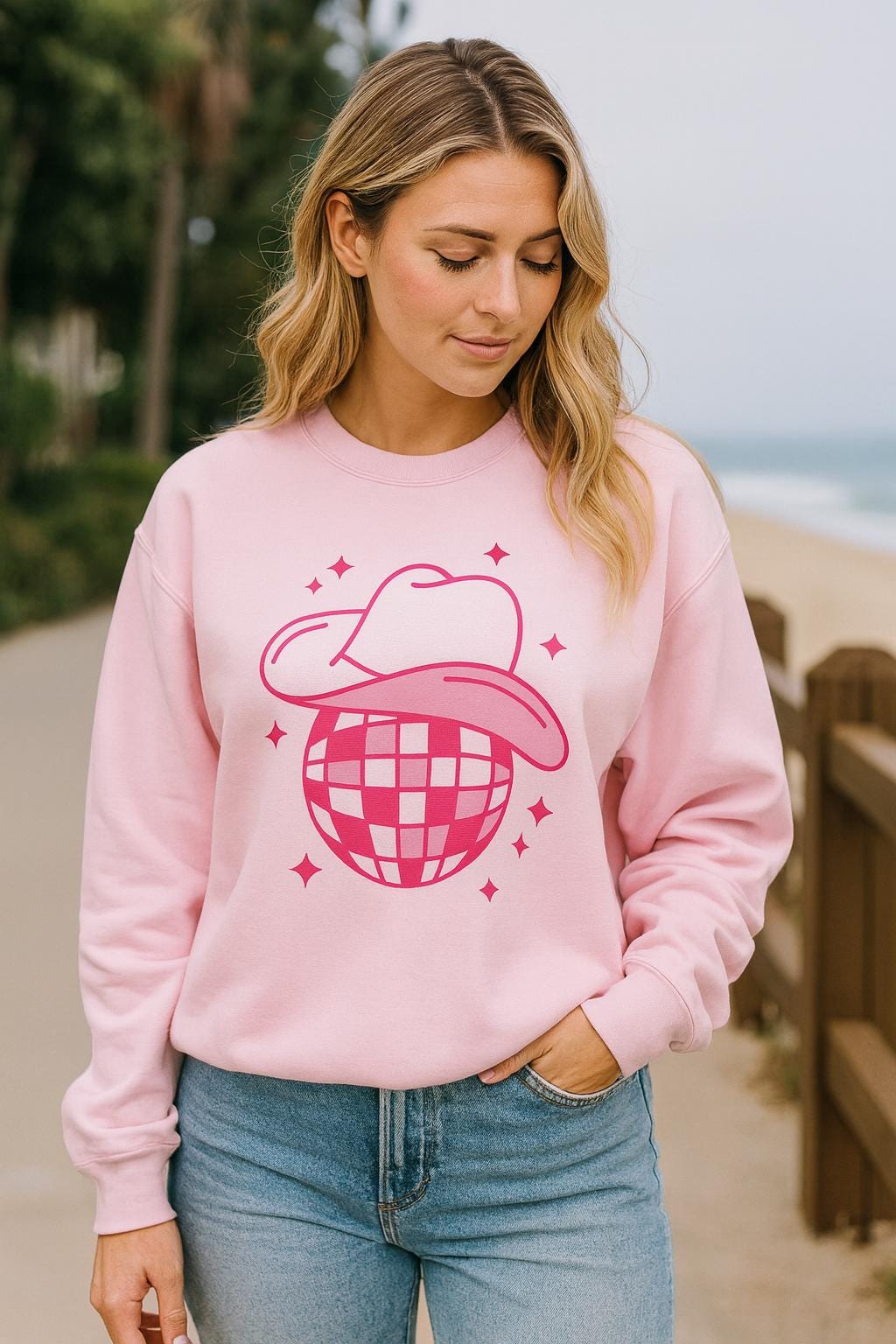Disco Cowgirl Sweatshirt, Let's Go Girls Shirt, Disco Ball Shirt, Howdy Shirt, Cowboy Shirt, Cowgirl Bachelorette, Western, Howdy, Country