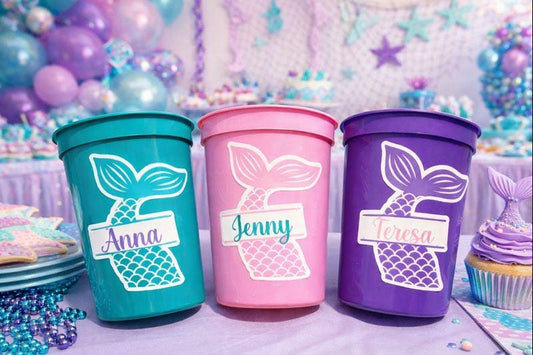 MERMAID PARTY CUPS - Mermaid Birthday Cups Mermaid Party Cups Mermaid Party Decorations Mermaid Party Favors Mermaid Mermaid Party Decor
