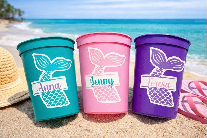 MERMAID PARTY CUPS - Mermaid Birthday Cups Mermaid Party Cups Mermaid Party Decorations Mermaid Party Favors Mermaid Mermaid Party Decor