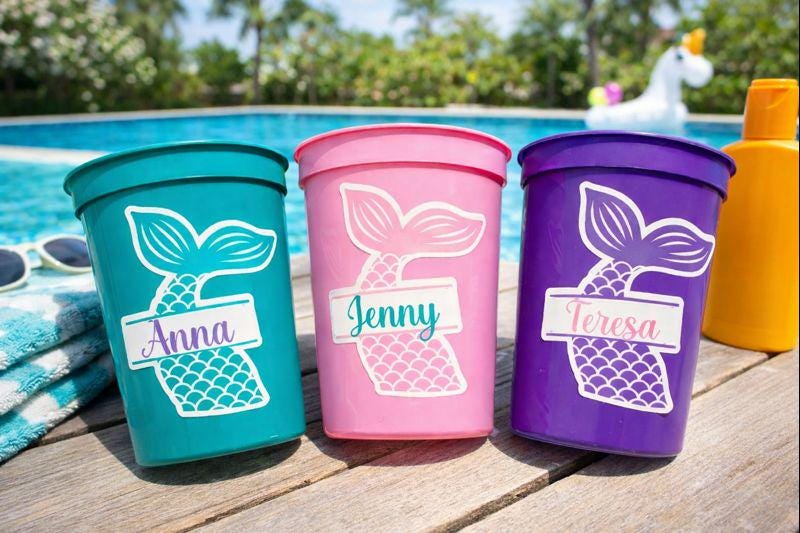 MERMAID PARTY CUPS - Mermaid Birthday Cups Mermaid Party Cups Mermaid Party Decorations Mermaid Party Favors Mermaid Mermaid Party Decor