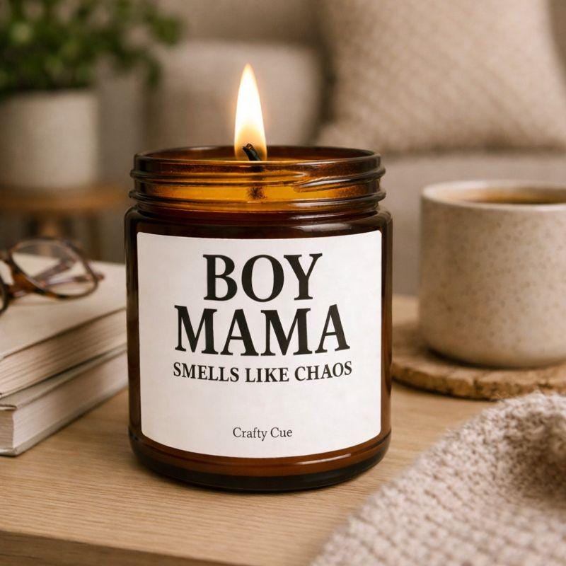 Boy Mom Chaos Candle, Boy Mama Candle, Embrace the Madness, Funny Mom Life Scent, Unique Gift for Mother, Humorous Parenting, Family Love