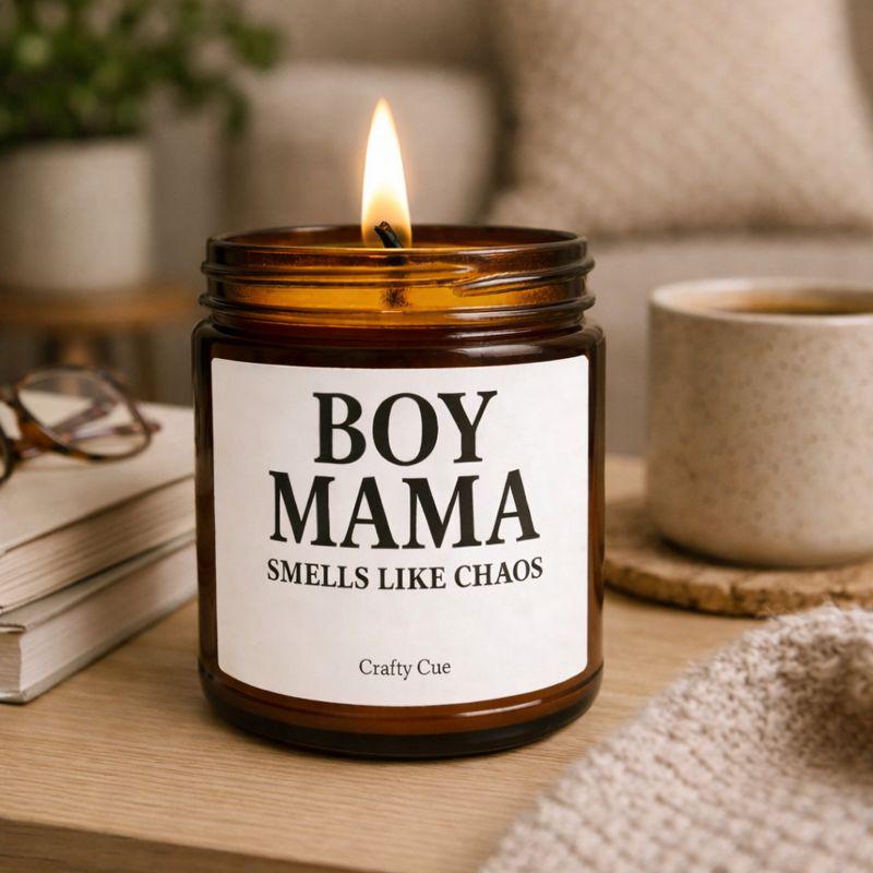 Boy Mom Chaos Candle, Boy Mama Candle, Embrace the Madness, Funny Mom Life Scent, Unique Gift for Mother, Humorous Parenting Gifts, Family