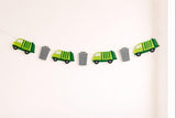 Garbage Truck Garland, Construction Garland, Garbage Truck Banner, Garbage Truck Birthday Banner, Garbage Birthday Party Supplies, Recycle Truck Banner Decorations