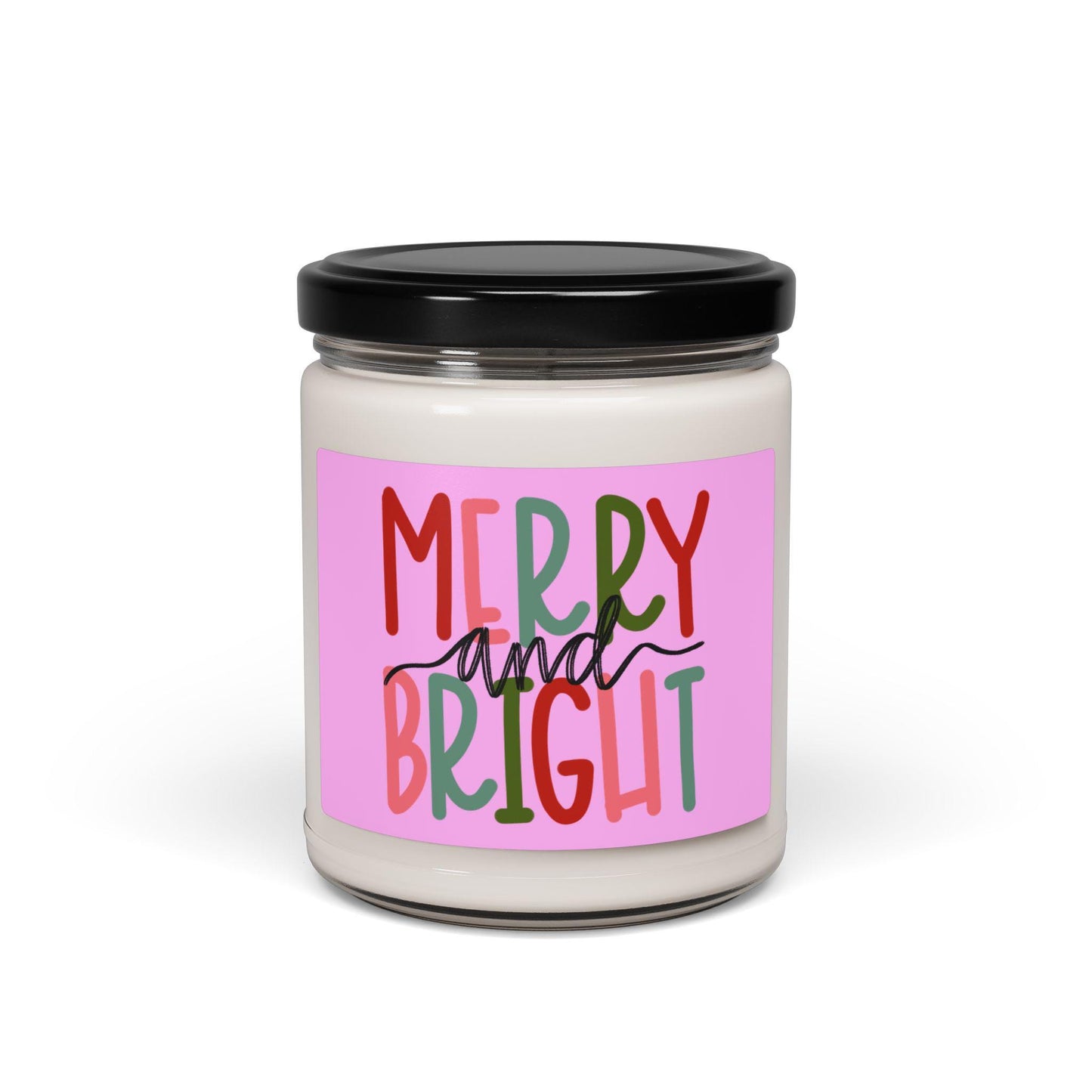 Merry and Bright Candle 9oz Soy Candle | Holiday Scented | Merry and Bright Christmas Gift, Christmas Gift for Her | Cute Christmas Gift