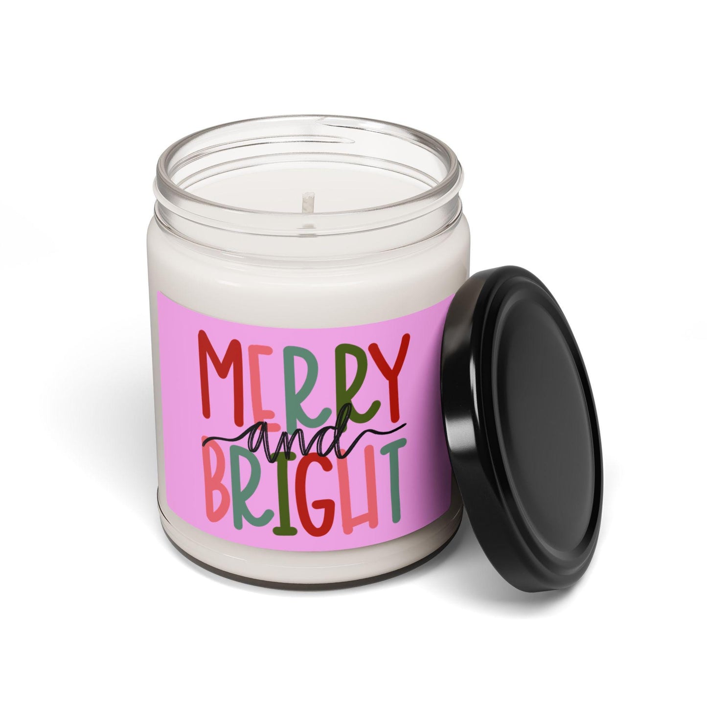 Merry and Bright Candle 9oz Soy Candle | Holiday Scented | Merry and Bright Christmas Gift, Christmas Gift for Her | Cute Christmas Gift