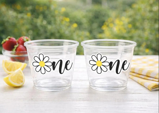 DAISY CUPS -Daisy 1st Birthday Cups First Birthday Cups Daisy Birthday Party Cups Daisy Baby Shower Cups Daisy Party Favors Daisy Flower Cup
