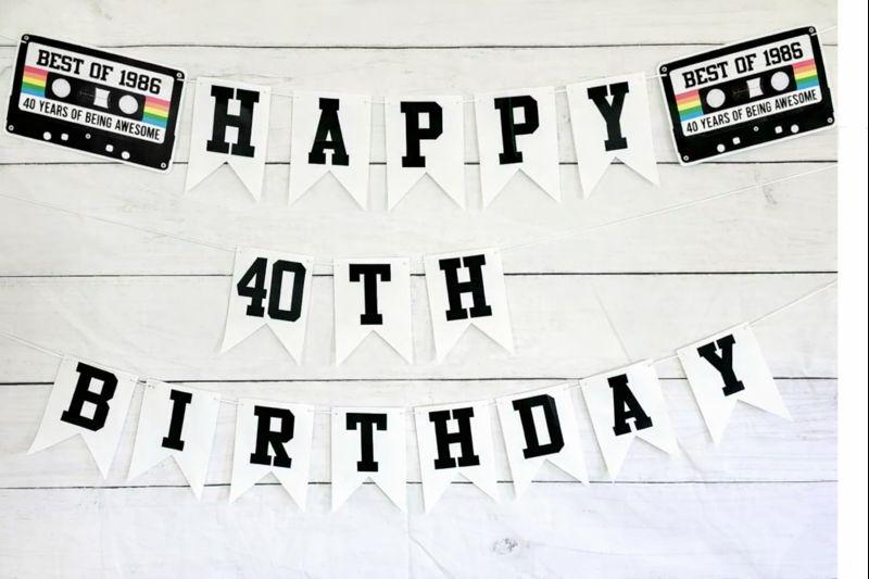 BEST OF 1986 - 40th Birthday Banner 1986 Banner 1986 Party Decorations 40th Party Decorations 40th Party Banner 40 Birthday Party Banner 80s