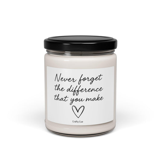 Never forget the different you make candle, Employee gift, Coworker present, Gift for workers, Gift for Teachers, Boss Gifts, Thank You Gift