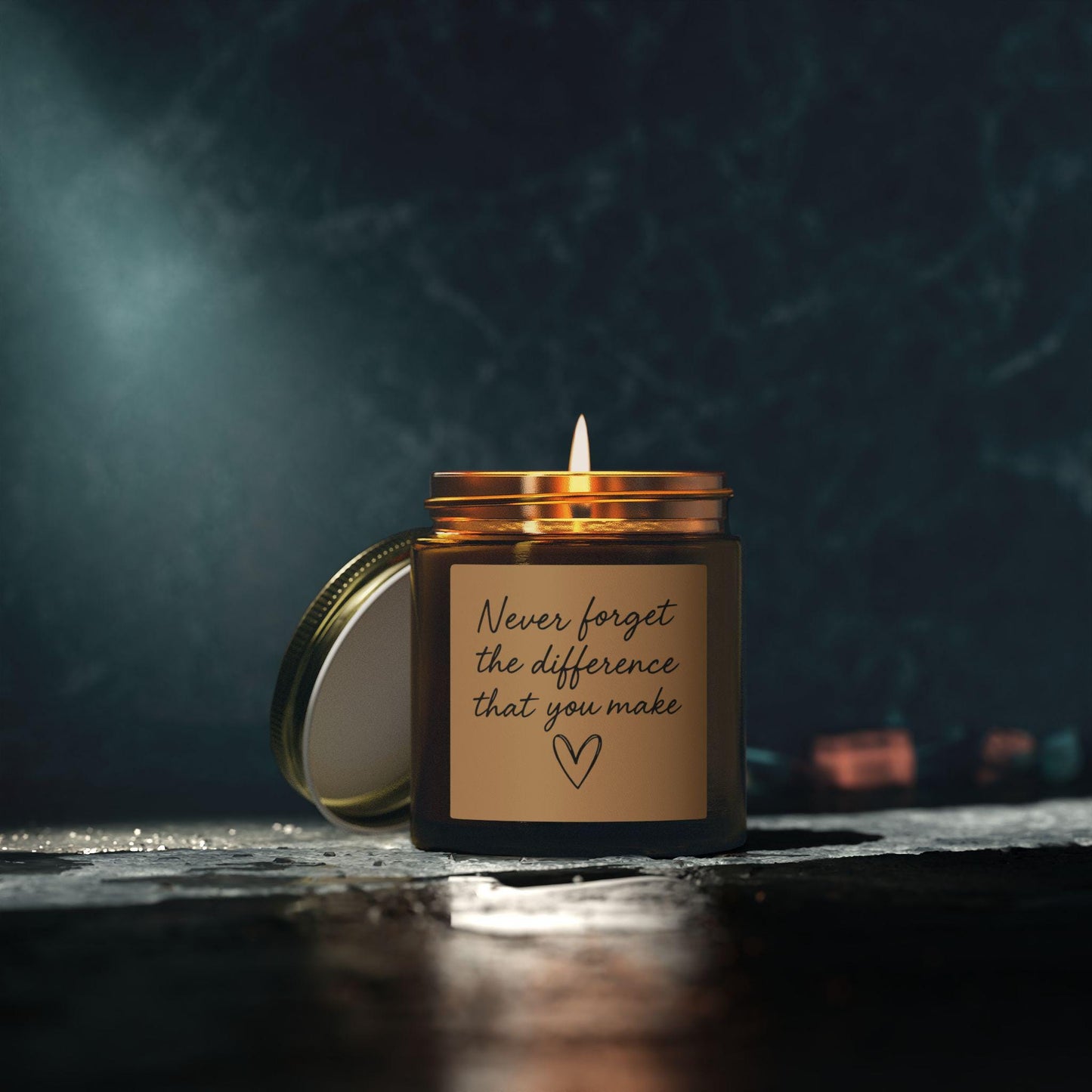 Never forget the difference you make candle, Employee gift, Coworker present, Gift for workers, teachers, friends candle, coworker candle