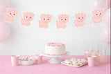 Pig Garland, Pig Banner, Pig Birthday Decorations, Farm Birthday Decor, Pig Party Supplies
