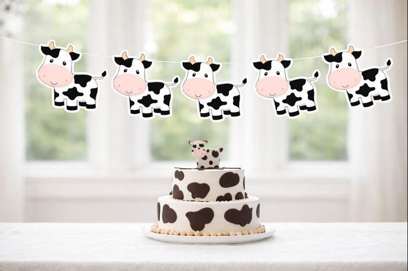 Cow Garland, Cow Banner, Cow Birthday, Farm Birthday, Cow Party Supplies