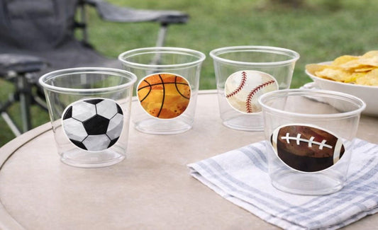 SPORTS PARTY CUPS - Sports Cups Sports Birthday Sports Party Football Party Cups Baseball Party Cups Soccer Party Cups Basketball Party Cups