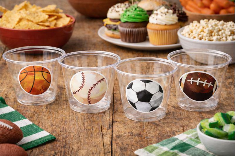SPORTS PARTY CUPS - Sports Cups Sports Birthday Sports Party Football Party Cups Baseball Party Cups Soccer Party Cups Basketball Party Cups