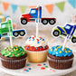 Semi Truck Cupcake Toppers, Truck Birthday Party Decorations, Semi Truck Party Toppers, Truck Cupcake Picks, Transportation Party Supplies