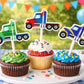 Semi Truck Cupcake Toppers, Truck Birthday Party Decorations, Semi Truck Party Toppers, Truck Cupcake Picks, Transportation Party Supplies