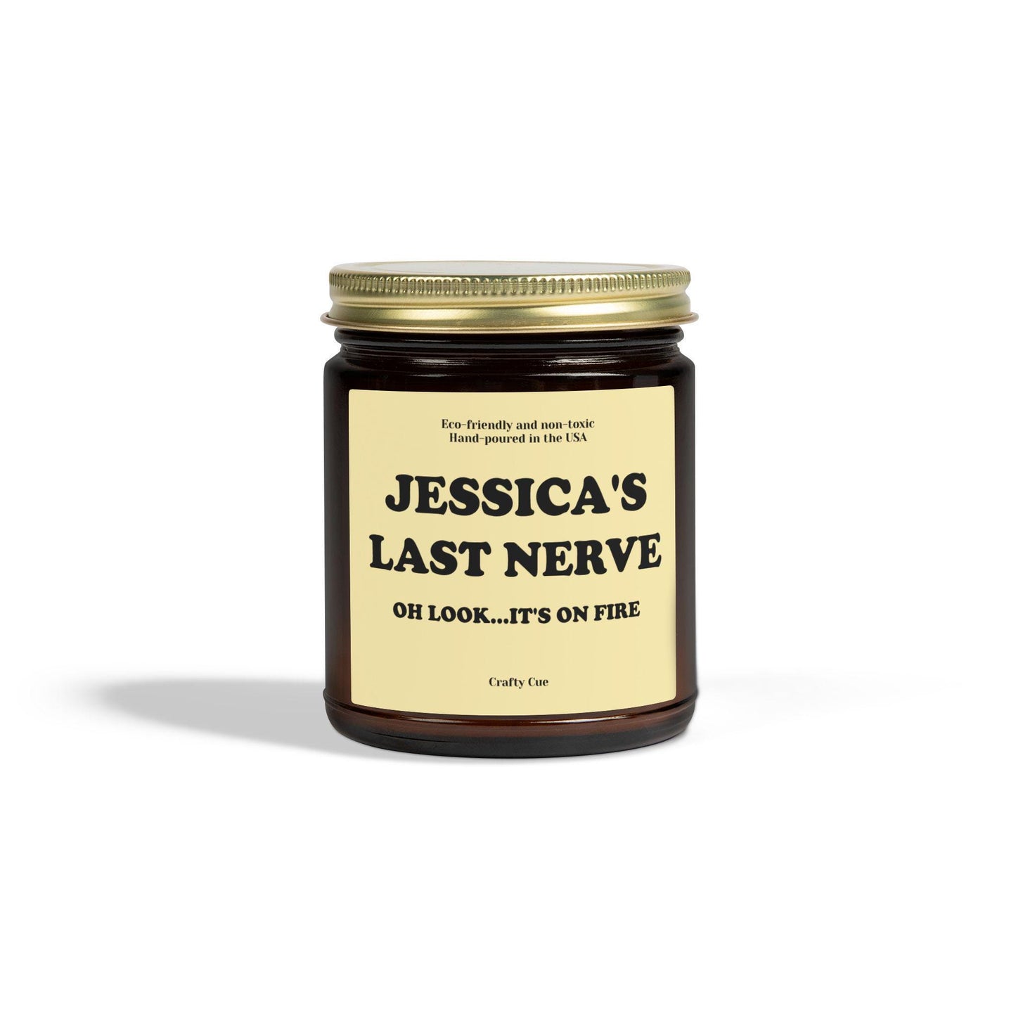 Personalized Last Nerve Scented Soy Candle, Custom Name Candle, Custom Candle Gift, Funny Candle, Funny Gift for her him, Coworker, Employee