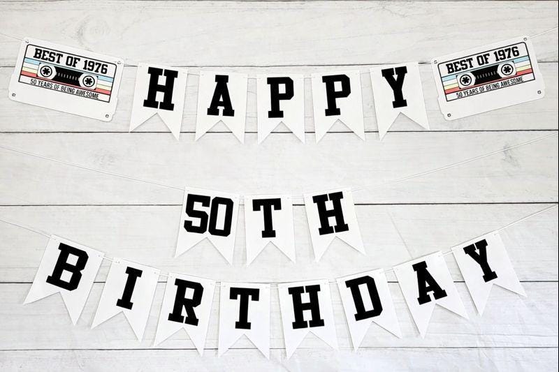 BEST OF 1976 - 50th Birthday Banner 1976 Banner 1976 Party Decorations 50th Party Decorations 50th Party Banner 50 Birthday Party Banner 70s