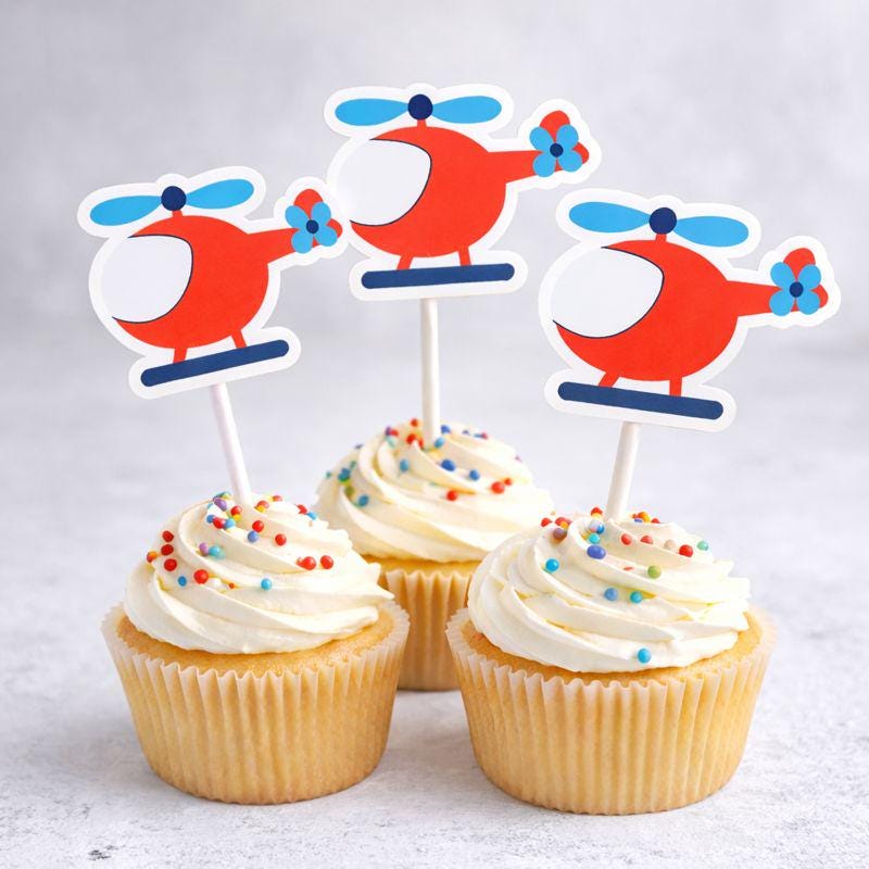 Helicopter Cupcake Toppers