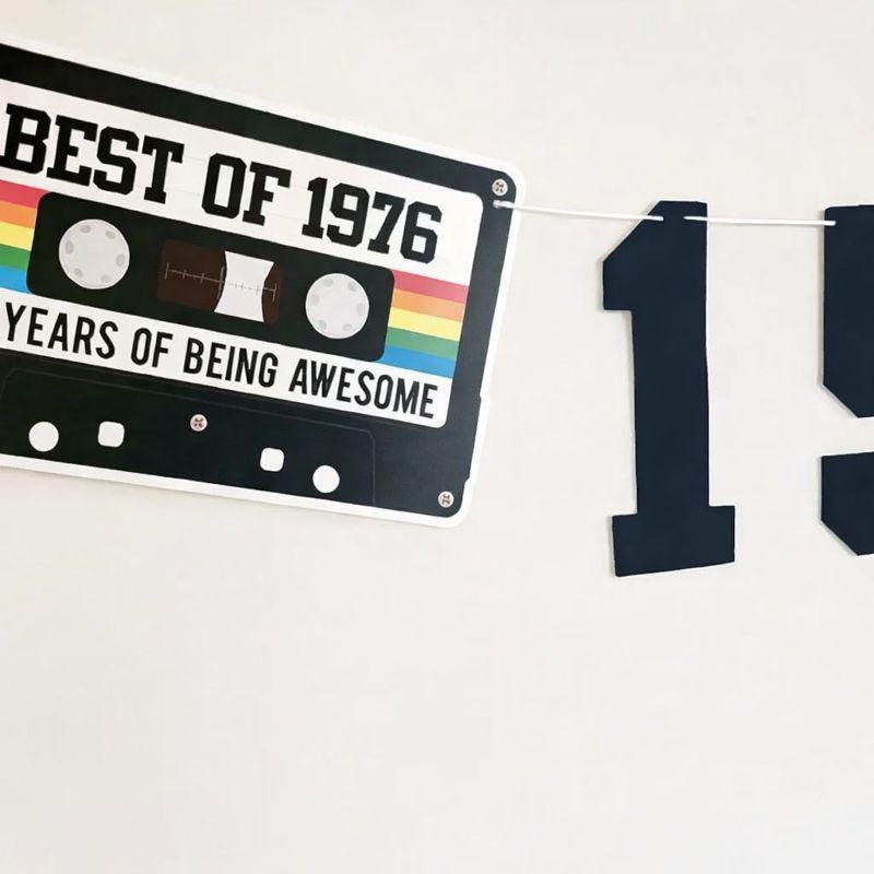 BEST OF 1976 - 50th Birthday Banner 1976 Banner 1976 Party Decorations 50th Party Decorations 50th Party Banner 50 Birthday Party Banner 70s
