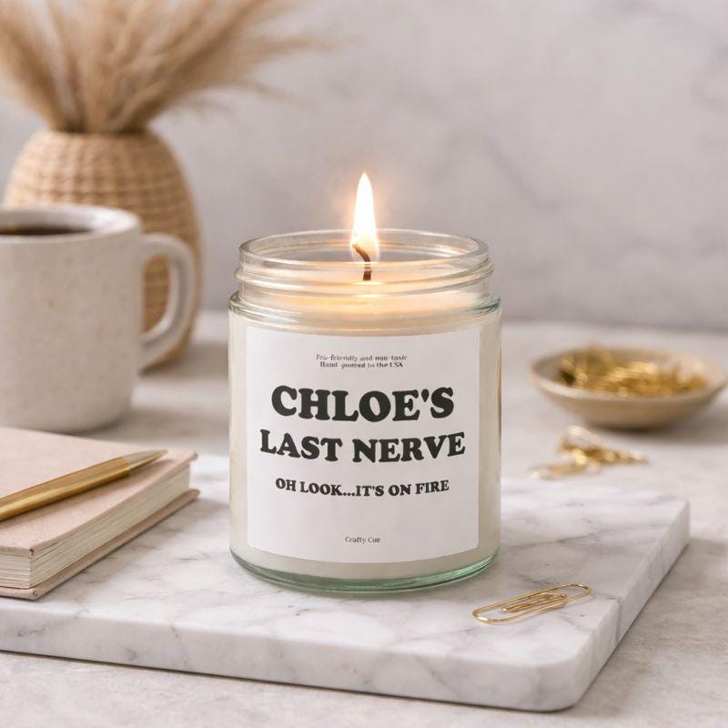 Personalized Last Nerve Soy Candle, Custom Name Candle Gift, Funny Scented Candle for Her or Him Christmas Gift, Birthday Gift, Funny Gifts