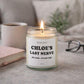 Personalized soy candle in a glass jar with a custom name and funny “last nerve” style message on the label. This scented candle features a clean, modern design and smooth wax surface, making it a humorous yet stylish gift. Ideal as a custom candle gift for coworkers, employees, friends, or partners, perfect for office humor, birthdays, or everyday gifting.