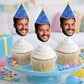 Photo Cupcake Toppers, Face Cupcake Toppers, Face On A Stick Cupake Toppers, Picture Cupcake Toppers, Face with Hat Cupcake Toppers, Funny