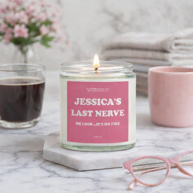Funny Sarcastic Candle Gifts for Coworkers, Personalized Office Humor Soy Candle, Work Bestie Gift, Employee Desk Decor
