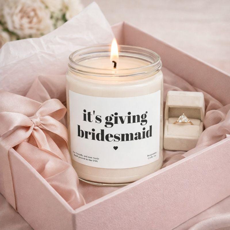 Its Giving Bridesmaid Candle, Bridesmaid Gift, Bridesmaid Proposal, Bridesmaid Box, Bridal Party Gift, Wedding Planning, Bridal Party Gifts