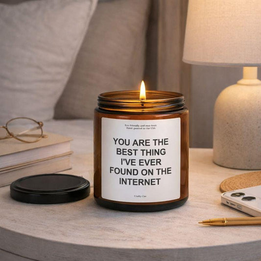 Anniversary Gift for Him, Romantic Gift for Boyfriend, Birthday, Christmas Gift for Men, Couples Home Decor, Found on Internet Funny Candle