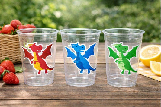 DRAGON PARTY CUPS - Dragon Birthday Cups Dragon Cups Drageon Birthday Party Cups Dragon Party Decorations Dragon Party Favors Dragon Favors