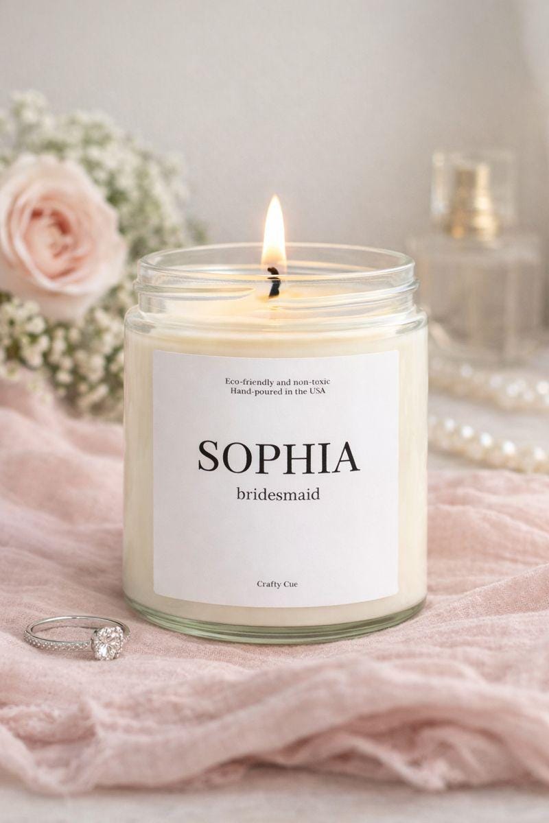 Custom Bridesmaid Name Gifts, Personalized Bridesmaid Candle, Bridesmaid Proposal Box Idea, Bridesmaid Wedding Gifts, Bridal Party Gifts