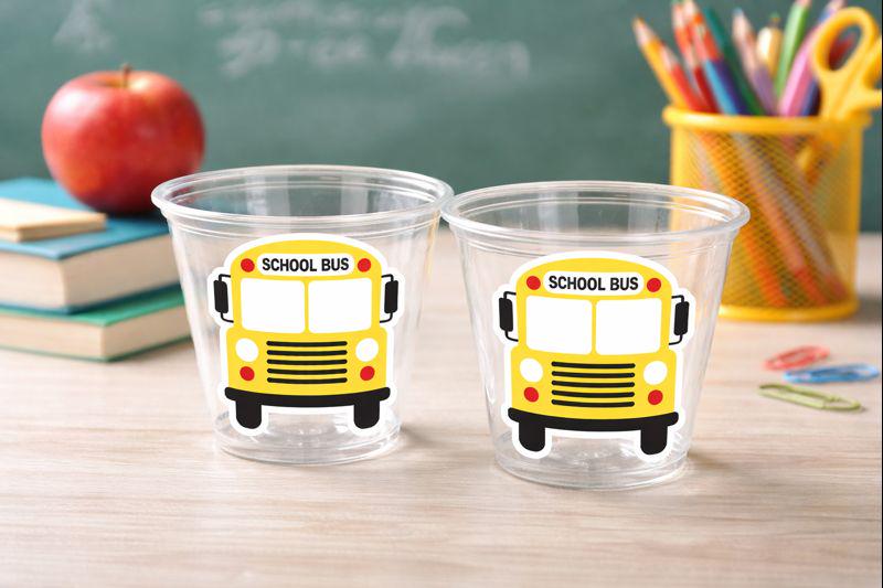 School Bus Party Cups - School Cups School Bus Birthday School Bus Party School Bus Favors Teachers Gift Gift for Teacher Back To School