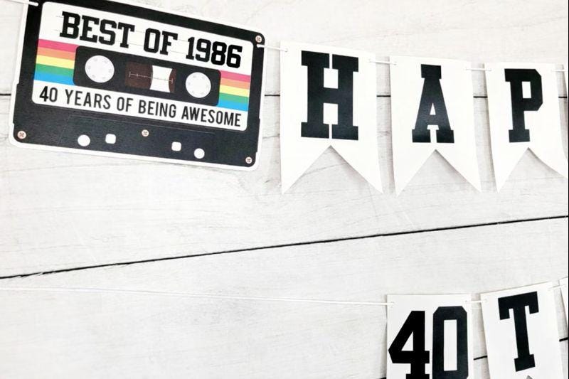 BEST OF 1986 - 40th Birthday Banner 1986 Banner 1986 Party Decorations 40th Party Decorations 40th Party Banner 40 Birthday Party Banner 80s