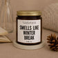 Smells Like Winter Break Scented Soy Candle, Teacher Appreciation Gift, Thank You Gift, Christmas Teacher Present, Winter Break Gift, School