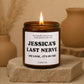 Personalized Last Nerve Scented Soy Candle, Custom Name Candle, Custom Candle Gift, Funny Candle, Funny Gift for her him, Coworker, Employee