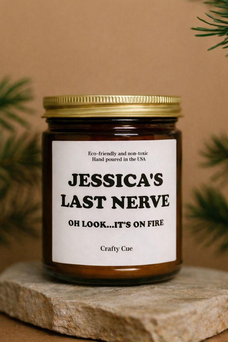Personalized Last Nerve Scented Soy Candle, Custom Name Candle, Custom Candle Gift, Funny Candle, Funny Gift for her him, Coworker, Employee