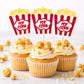 Movie Party Cupcake Toppers - Popcorn cupcake toppers - Movie Party Decorations