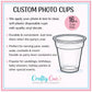 Custom Photo Cups 16oz | Personalized Plastic Party Cups with Text & Picture | Face Cups Birthday Favors | Vintage Year Est Cups Decorations