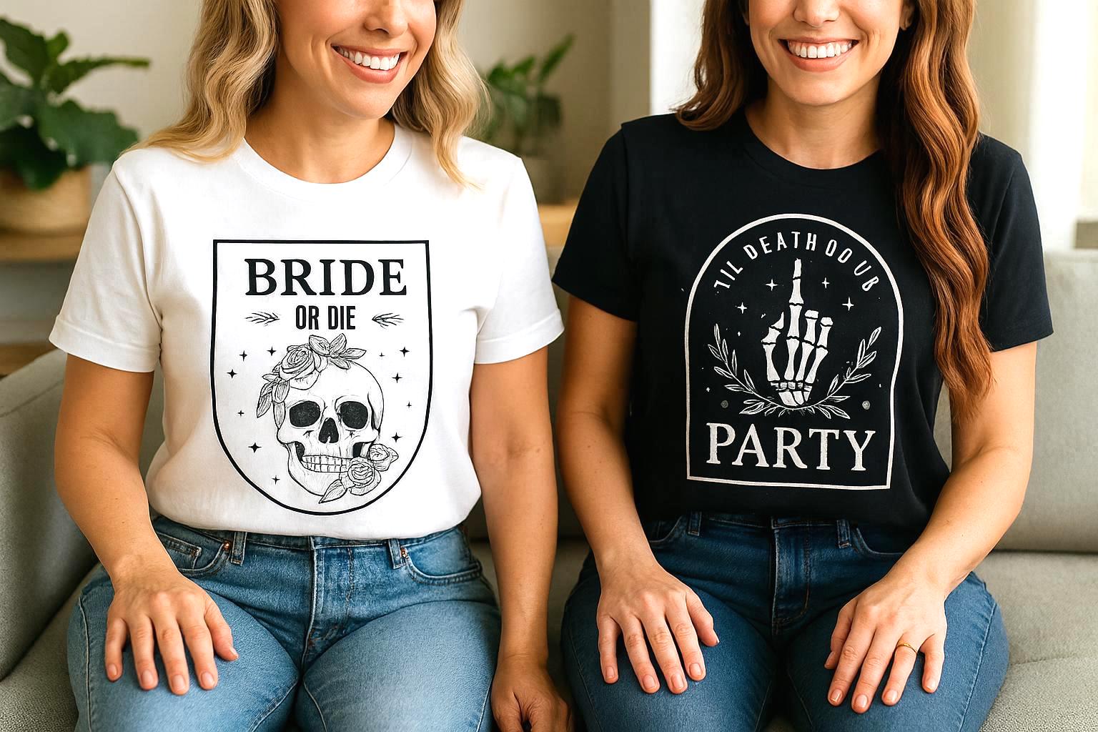 Bride or Die Shirt, Bride or Die Bachelorette Party Shirts, Til Death Do us Party, Funny Bridal Party Shirts, Halloween Bachelorette Shirts