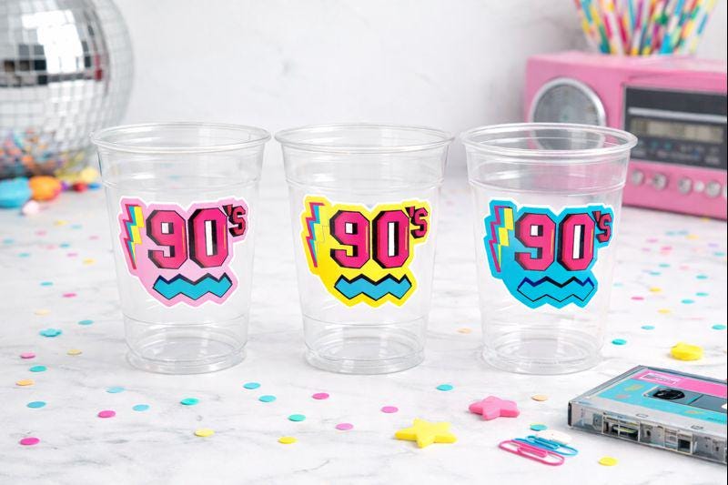 90'S PARTY CUPS - 90's Birthday Cups 90's Party Cups 90's Decorations 90's Birthday Party 90's Birthday Party Decorations 90s