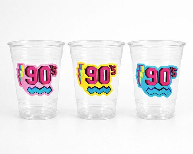 90'S PARTY CUPS - 90's Birthday Cups 90's Party Cups 90's Decorations 90's Birthday Party 90's Birthday Party Decorations 90s