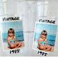 Custom Photo Cups 16oz | Personalized Plastic Party Cups with Text & Picture | Face Cups Birthday Favors | Vintage Year Est Cups Decorations
