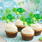 Turtle Cupcake Toppers - Turtle Birthday - Turtle Baby Shower - Under The Sea Cupcake Toppers - Boy Turtle