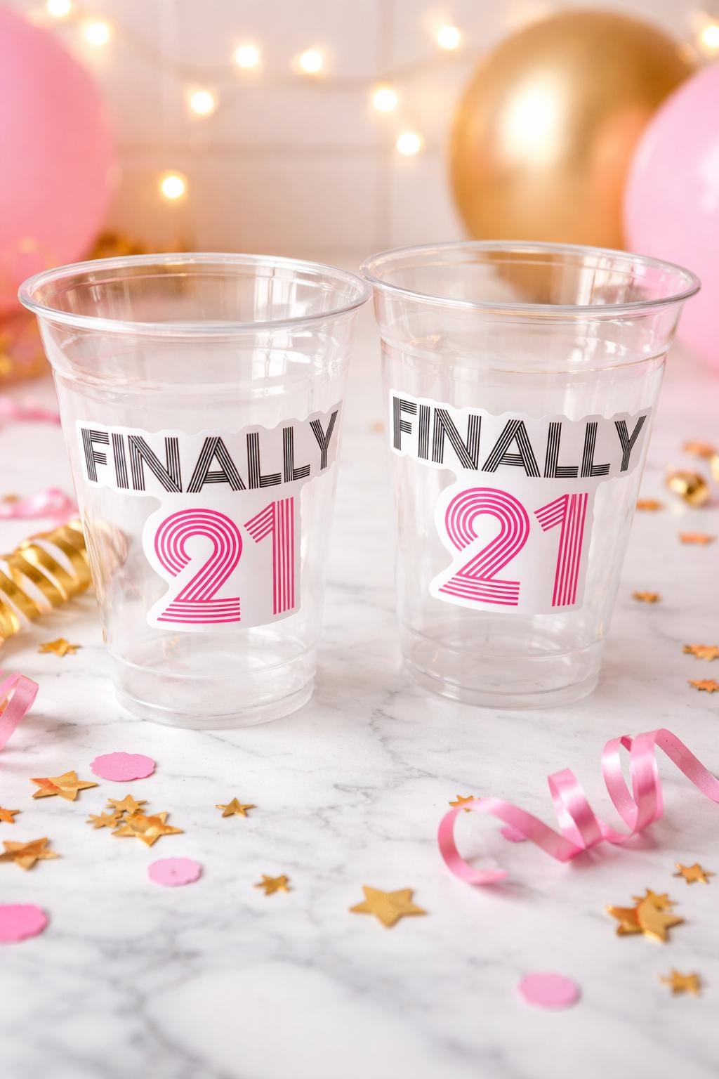 21st PARTY CUPS -21st Birthday Party 21st Party Decorations 21st Party Favors 21st Birthday 21 Birthday Party 21st Party Supplies Finally 21